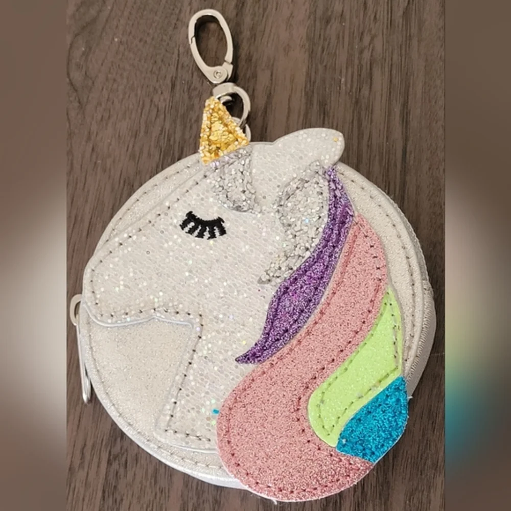 Target Cat & Jack Gold Glitter Sparkle Unicorn Girls Coin Purse,pre-loved